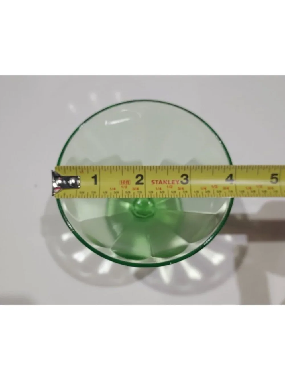 Federal Glass Company Pudding Custard Sherbet 2 Cups Glowy Depression Green - Picture 13 of 16